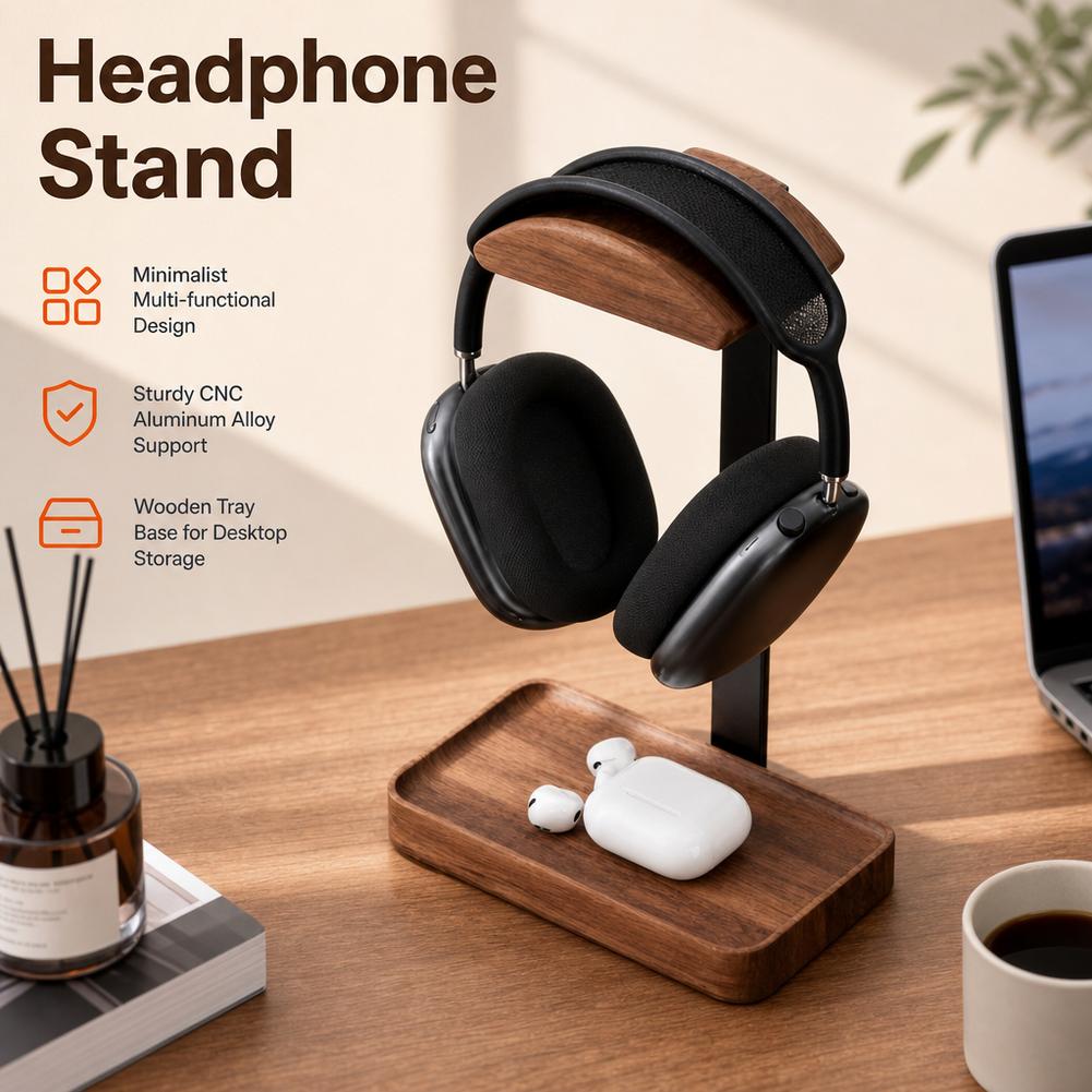 Walnut Headphone Stand Stores  - Headphone Stand Desk ulasan dan harga